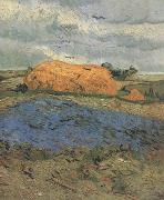 Vincent Van Gogh Haystacks under a Rainy Sky (nn04) Spain oil painting artist